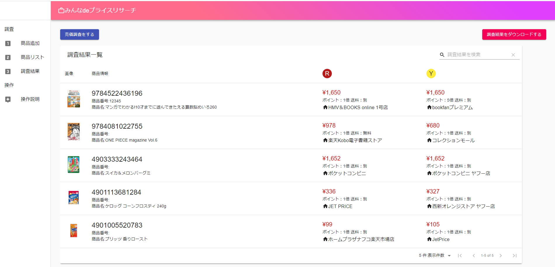 みんなdeプライスリサーチ