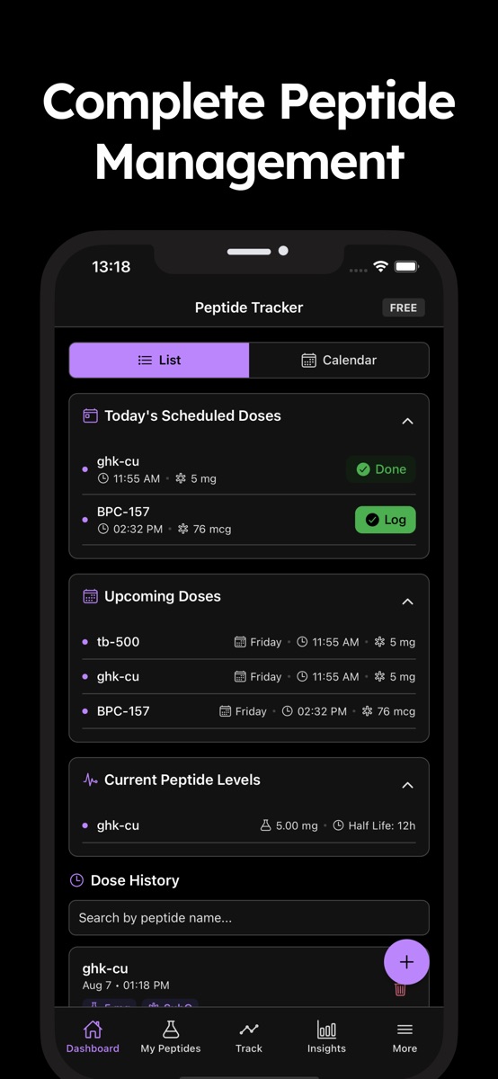 GLP1 App - Peptide Tracker & Calculator