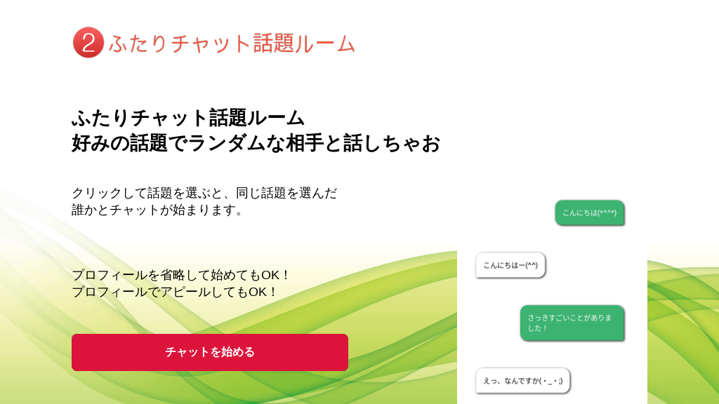 ふたりチャット話題ルーム