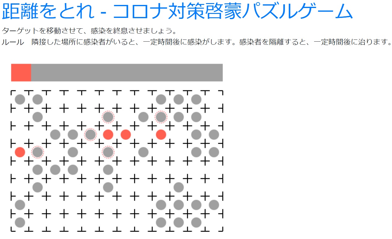 距離をとれ - コロナ対策啓蒙パズルゲーム