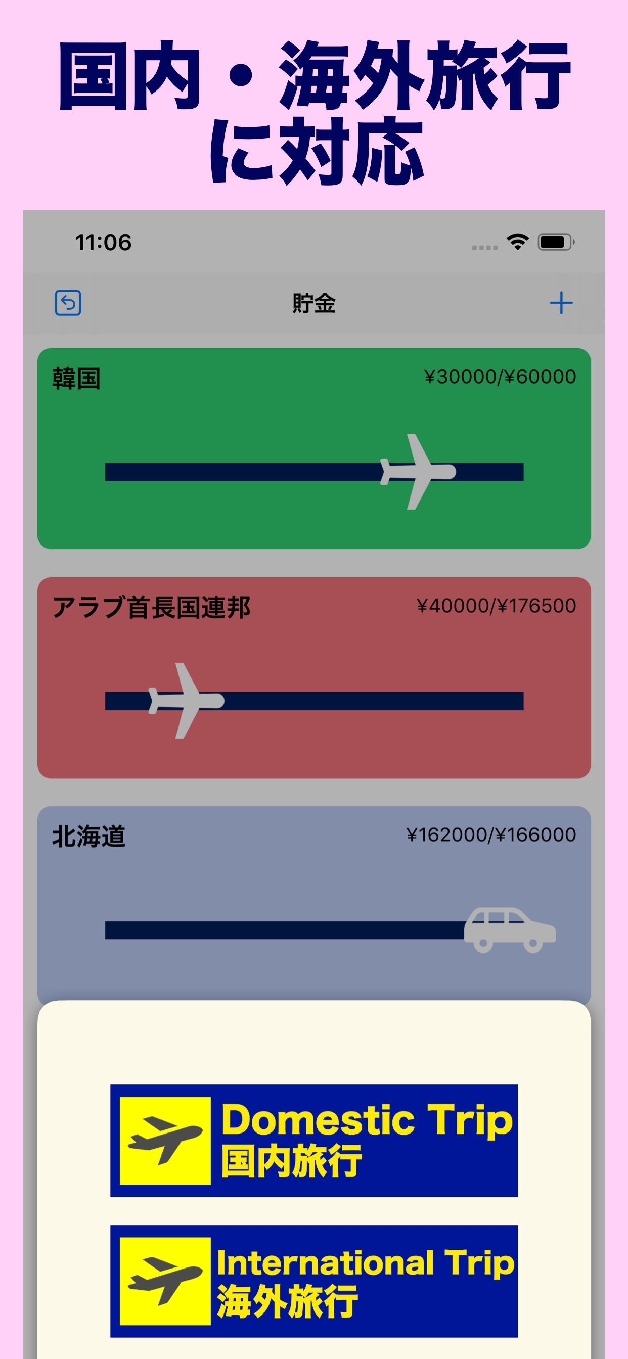 トラベルポジット: 旅費を簡単に貯金